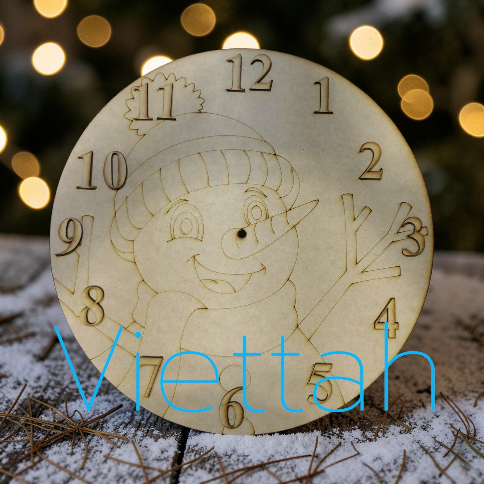 RELOJ PARED MUÑECO DE NIEVE