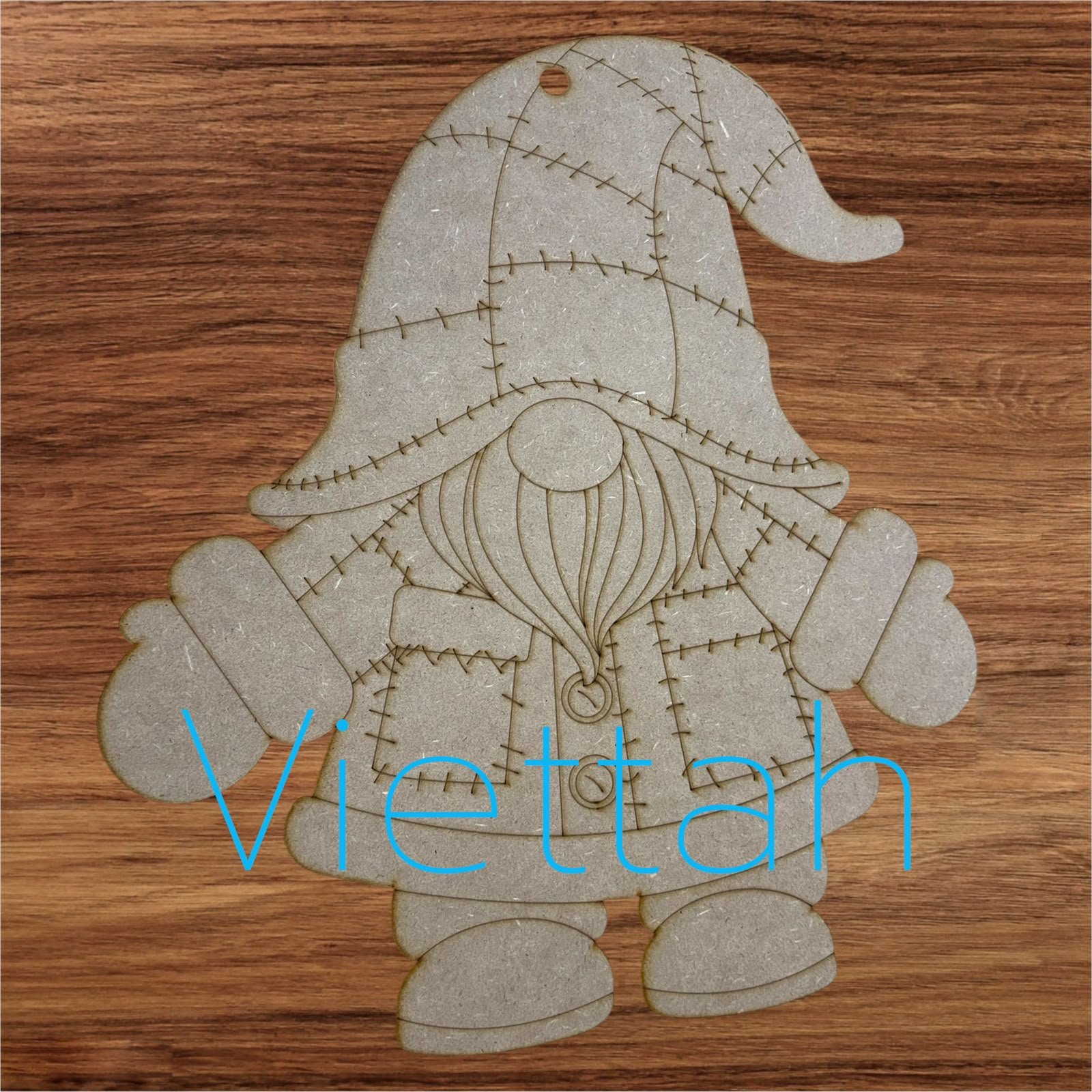 GNOMO NAVIDEÑO PATCHWORK CON BARBA